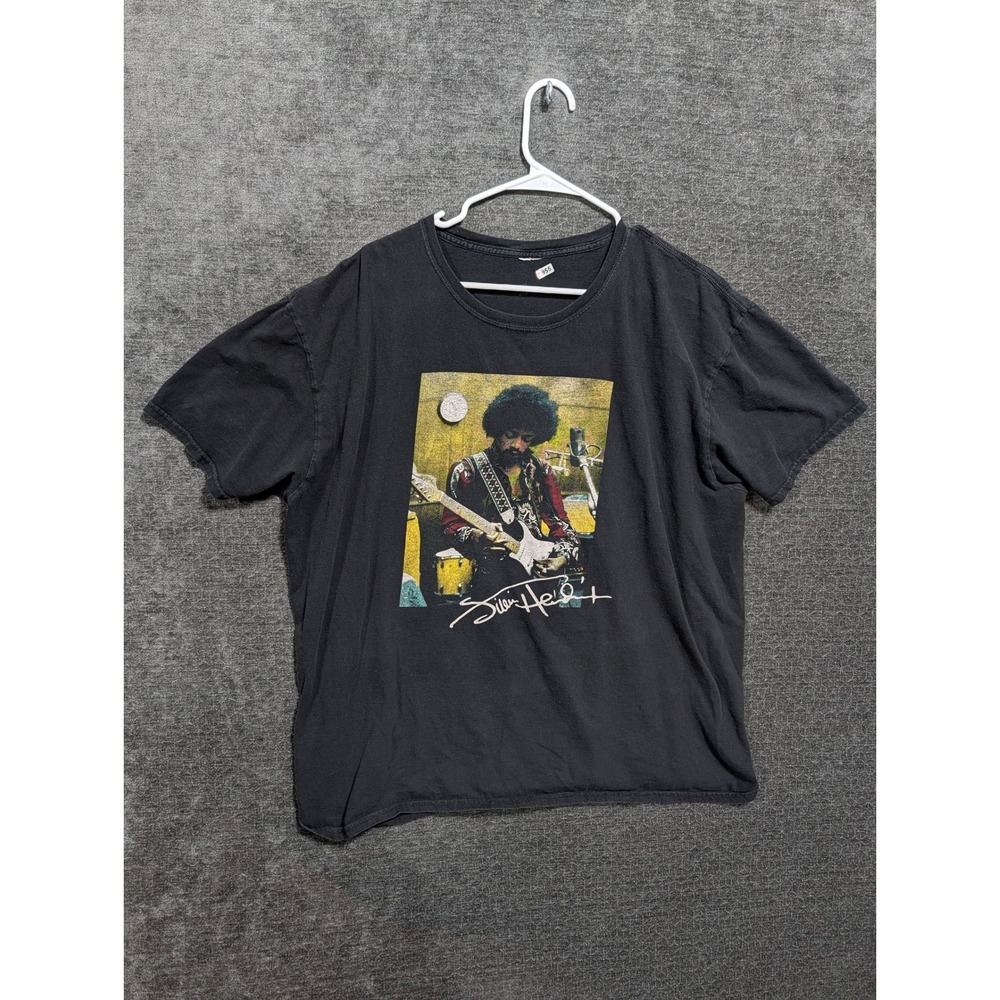 Jimi Hendrix Graphic T-Shirt Mens XL Faded Black Rock Band Tee Short Sleeve